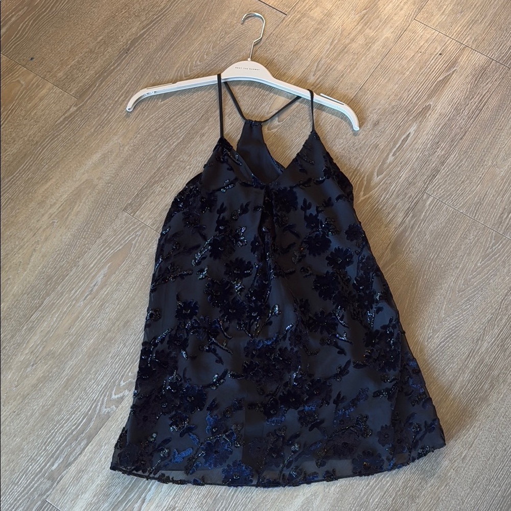 Alice + Olivia Black and Blue Sequin Dress
